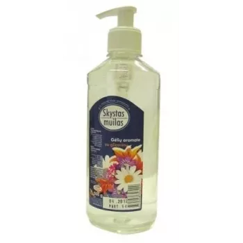 Šķidrās ziepes ar glicerīnu, ziedu aromātu (bez krāsvielām), ar dozatoru, 500 ml
