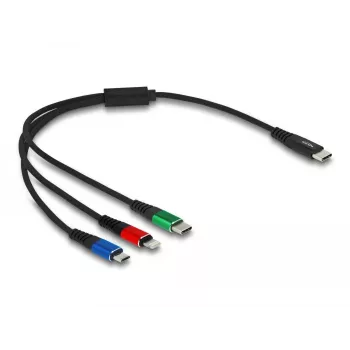 DeLOCK USB uzlādes kabelis 3-in-1 USB Type-C Lightning Micro USB 30 cm