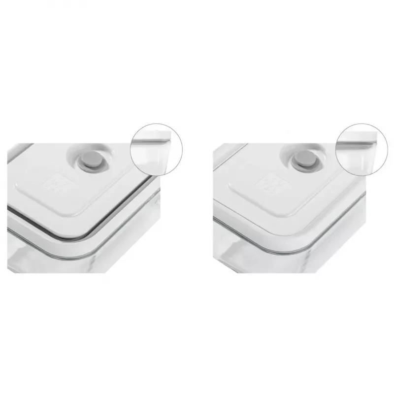 Pārtikas uzglabāšanas trauks ZWILLING 36803-100-0 taisnstūrveida stikla 0,35 L, pelēks, hermētisks, kraujams viens virs otra
