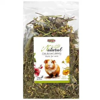 Kaltēts garšaugu maisījums jūrascūciņām Alegia Herbs for cavia 100 g — 100 g maiss, bez lipekļa un bez cukura