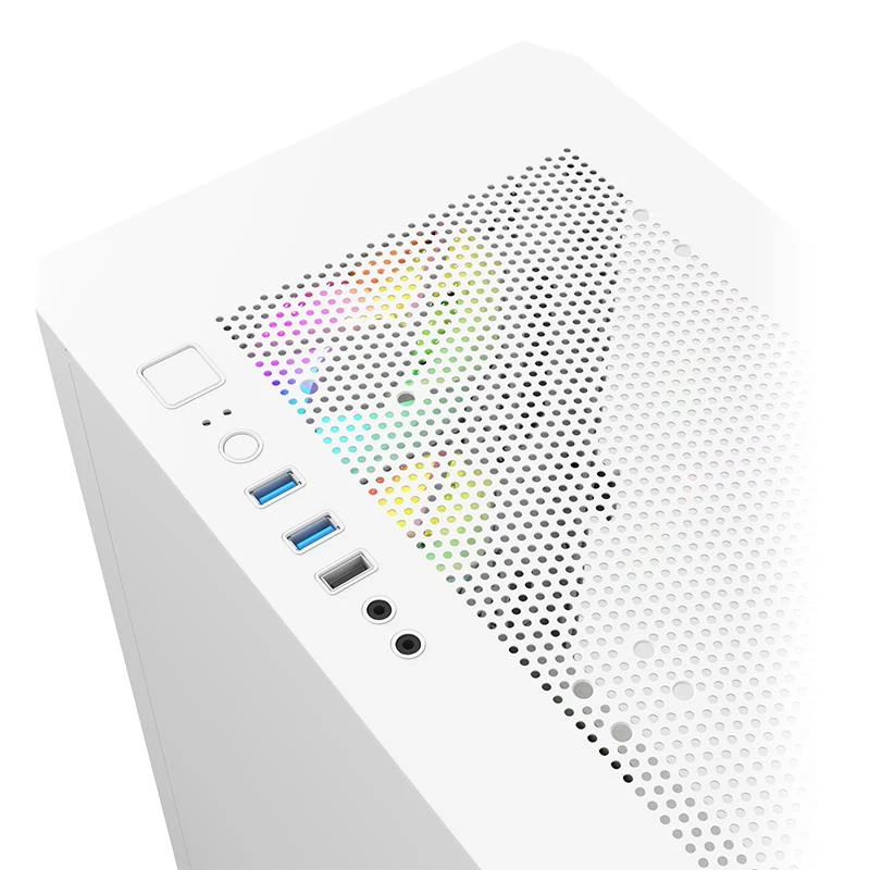 Montech AIR 100 ARGB MICRO-ATX tornis ar četriem iepriekš uzstādītiem ARGB ventilatoriem, īpaši minimālistisks dizains, smalka sieta priekšējais panelis, augsta gaisa plūsma, unikāls sānu panelis