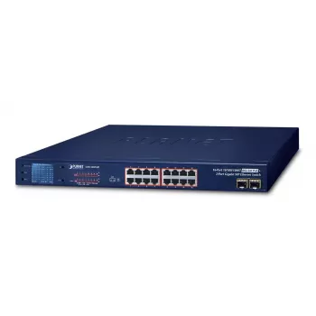 PLANET GSW-1820VHP - Slēdzis - 16 x 10/100/1000 + 2 x Gigabit SFP - statīvā montējams - PoE+ (300 W) (GSW-1820VHP)