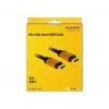 DeLOCK - HDMI kabelis - HDMI (M) uz HDMI (M) - 50 cm - Trīskārša izolācija - Melns, Zelts - 8K atbalsts