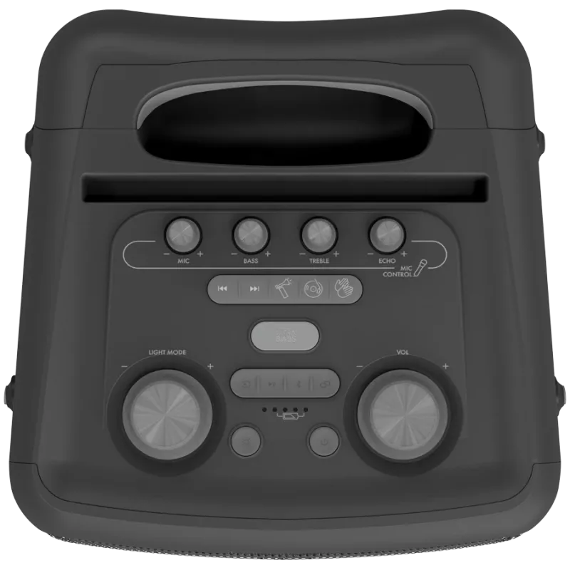 Ballīšu skaļrunis KLIPSCH Vegas — vadu un bezvadu, zemfrekvences skaļrunis 13,3 cm, 49–20000 Hz, 95 dB, darbināms ar baterijām, melns