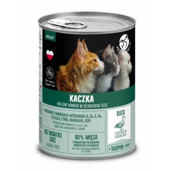 Mitrā kaķu barība PetRepublic PET REPUBLIC Adult Duck 400 g, bez graudiem, viena proteīna avots