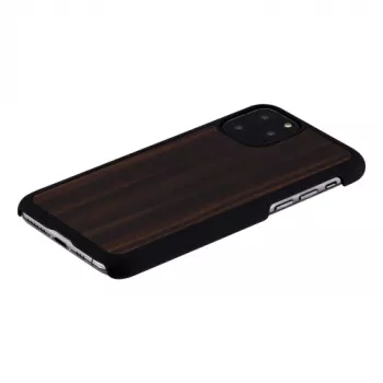 Telefona maciņš man and wood iPhone 11 Pro — melnkoka melns, ciets aizsargājošs aizmugures vāciņš