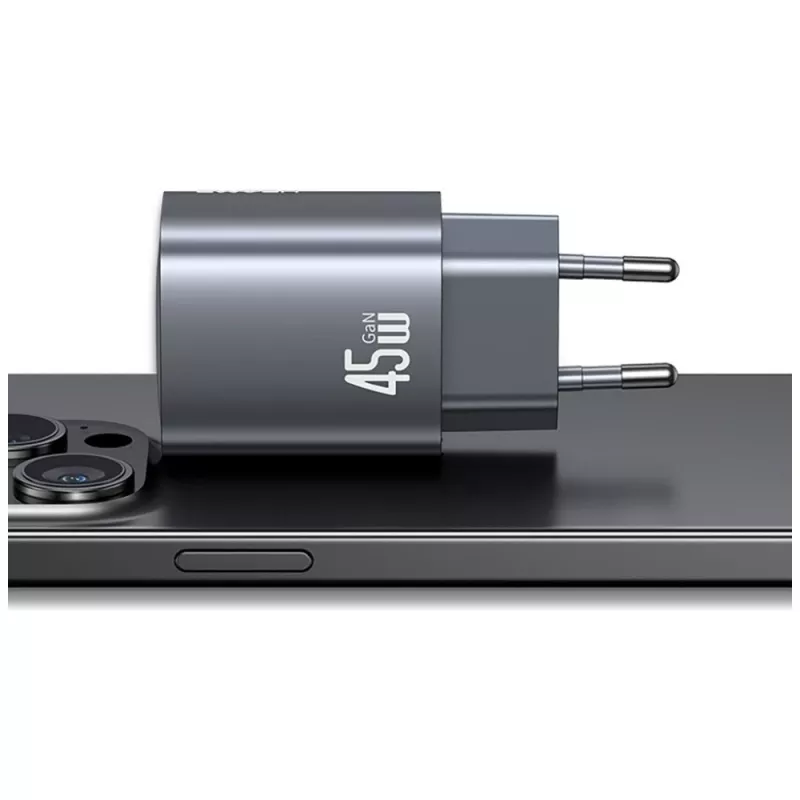Lādētājs T66 45W CC290 GaN Ātrā uzlāde sudraba