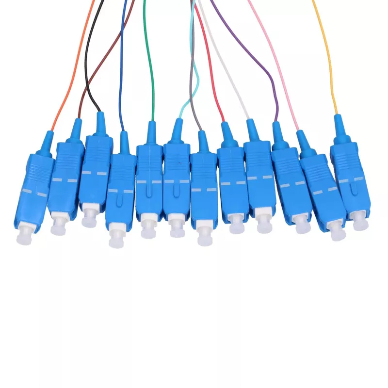 Pigtail komplekts SC/UPC vienmoda Extralink G.657A1 900µm 1 m 12 gab. 12 krāsas