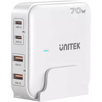 Galda lādētājs Unitek P1228AWH01-EU 70W 2×USB-A 2×USB-C