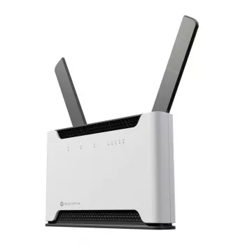 Bezvadu maršrutētājs MikroTik Chateau PRO ax — divjoslu 2,4/5 GHz, 3548 Mbit/s, PoE, 5x LAN, 2 ārējās antenas, pelēks/balts