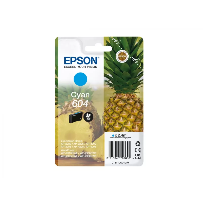 Epson 604 tintes kasetne 1 gab. Oriģināla standarta ietilpība ciāna