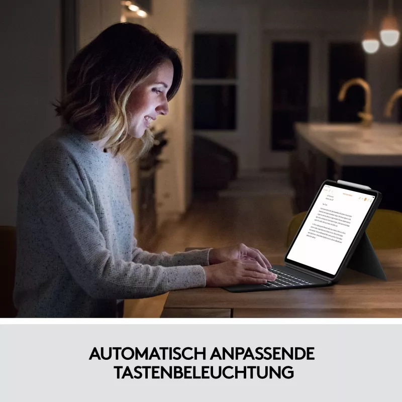 Korpuss ar tastatūru Combo Touch US iPad Pro 11 1.,2.,3. paaudze pelēks