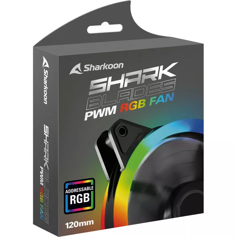 SHARKOON Shark Blades PWM ARGB 120mm korpusa ventilators - melns