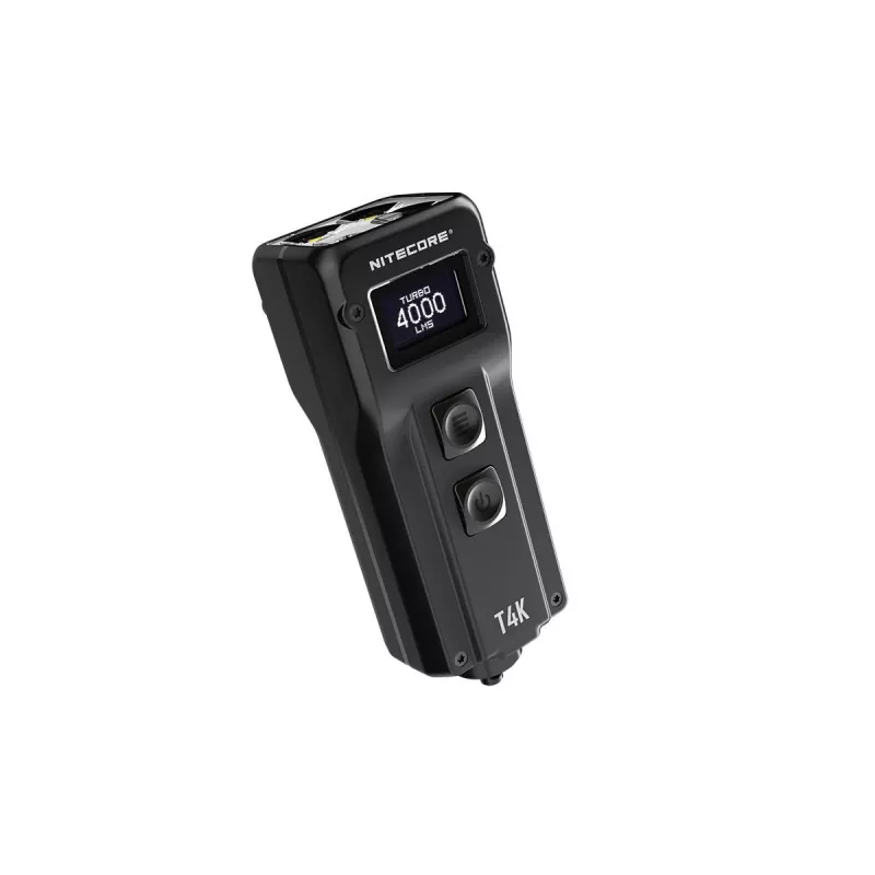 Atslēgu piekariņa lukturītis Nitecore T4K — 4 gaismas diodes, 1000 lm, uzlādējams caur USB, IP54, triecienizturīgs, 82,3 mm, 77 g