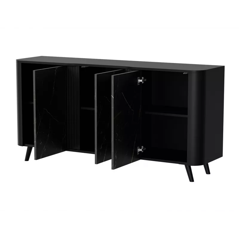 Kumode Cama Meble VOLARE 151 x 39 x 75 cm, melna / San Sebastian