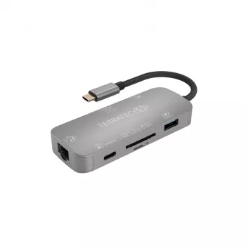 USB centrmezgls Terratec Connect C8 USB 2.0 Type-C pelēks