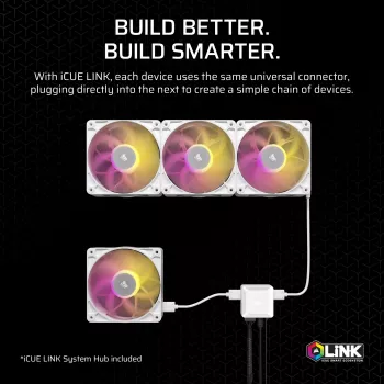 Korsārs iCUE LINK RX140 MAX RGB 14 cm balts 2 gab. 300-1600 RPM