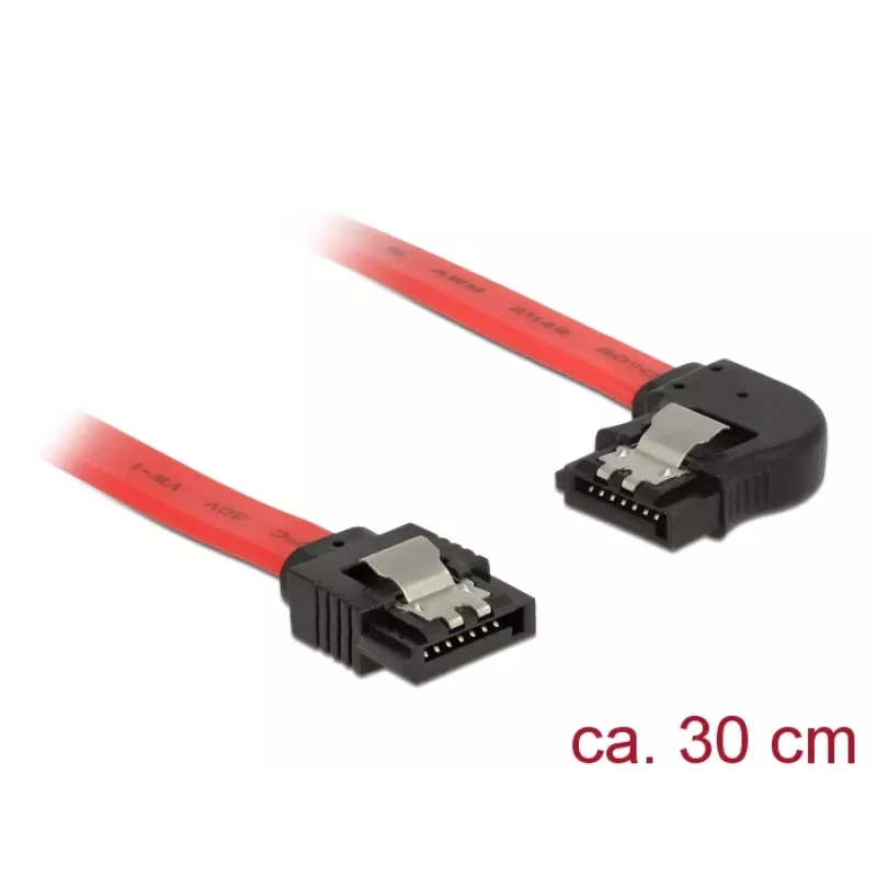 SATA kabelis DeLOCK 83963 0,3 m SATA 7-pin melns sarkans