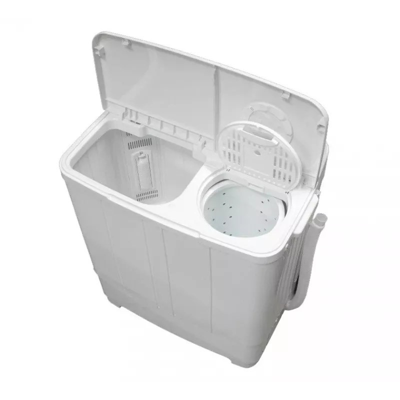 Pusautomātiskā veļas mazgājamā mašīna Ravanson XPB-700 — ar augšējo ielādi, 4 kg ietilpība, 1400 apgr./min centrifūga, balta