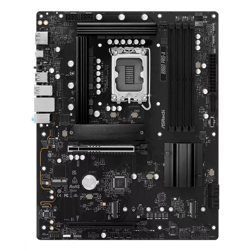Mātesplate ASRock B860 Pro-A — Intel B860 ATX, LGA 1851, DDR5, 4x DIMM, 256GB, 2.5Gb LAN, 1x M.2, 4x SATA III