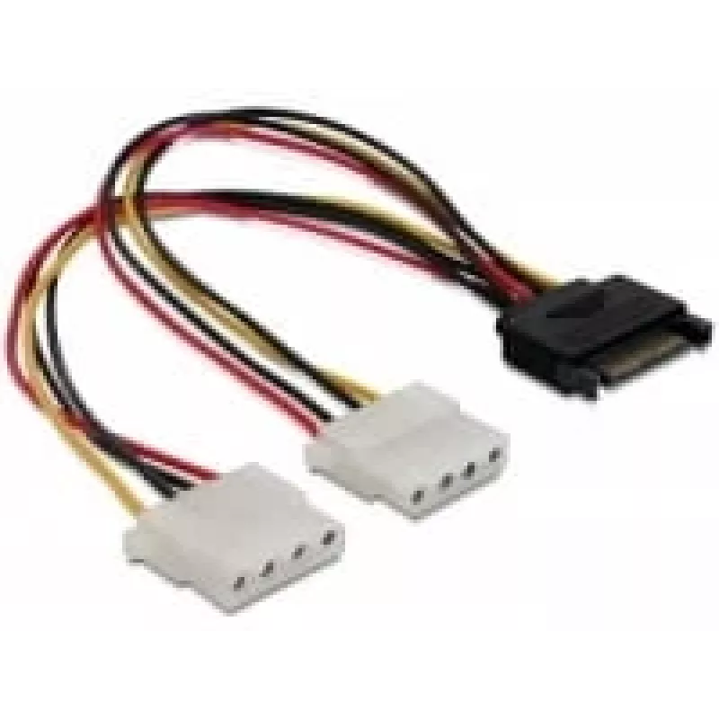 SATA 15pin to 2x 4pin Molex female 20cm DeLOCK 65159