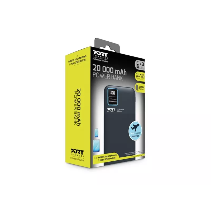Portatīvs ārējais akumulators Port Designs 907002 20000 mAh Ātrā uzlāde