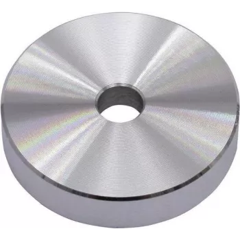 Omnitronic Puck Single Connector — alumīnija sudraba krāsā, vienkanāla audio savienotājs