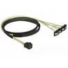 SCSI kabelis DeLOCK 85685 Melns Dzeltens 1 m 1 x Mini SAS HD SFF-8643 4 x SATA 7 pin