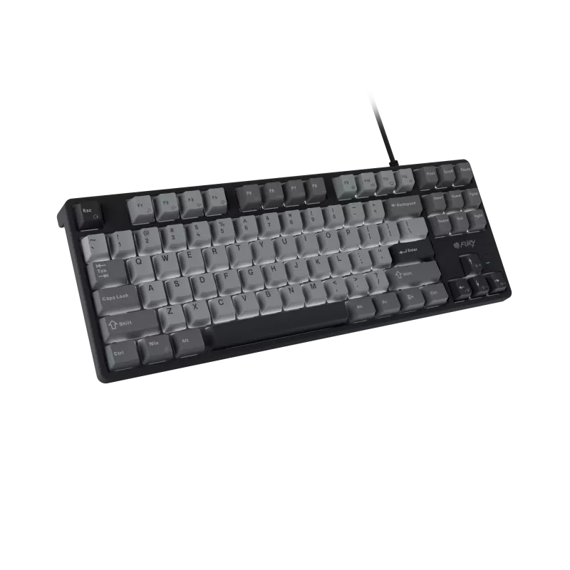 NATEC Fury Gaming Keyboard Kanabo K2 US balti izgaismota mehāniskā melni pelēka