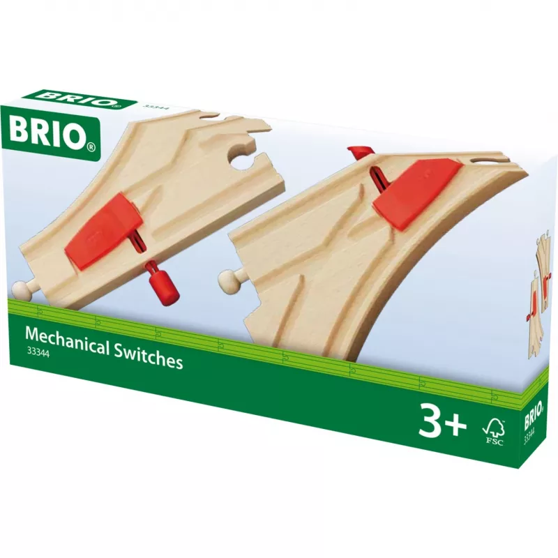 BRIO 33344 Sliežu ceļa pārslēdzējs, sarkans, 2 gab.