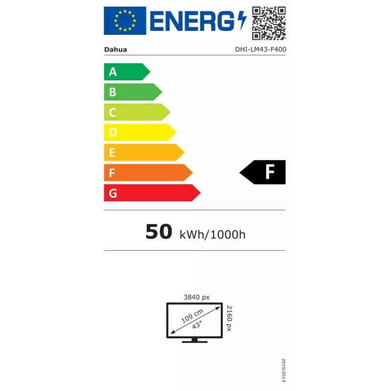 Dahua Technology DHI-LM43-F400 datoru monitors 109,2 cm (43 collas) 3840 x 2160 pikseļi 4K Ultra HD LED melns
