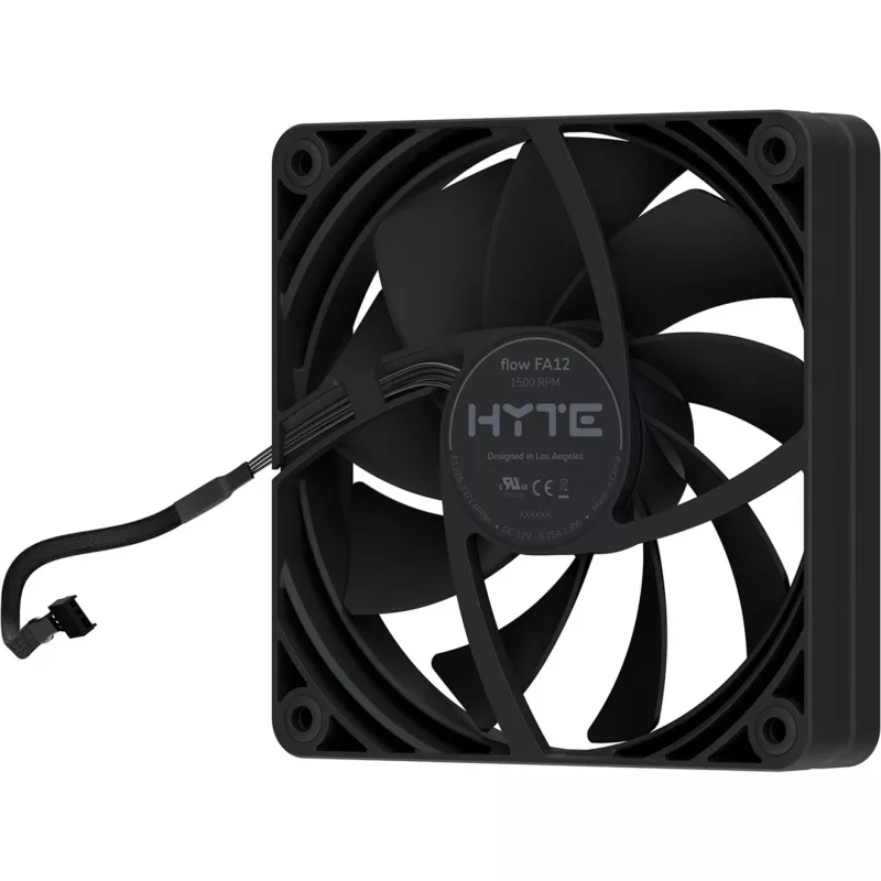 120 mm korpusa ventilatoru 4 paka HYTE FA12 melns, PWM atbalsts, standarta 120mm montāža