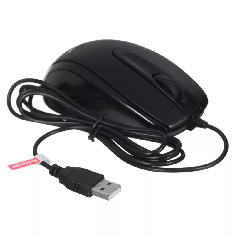 Activejet AMY-083 pele ar vadu USB (optiska; 1000 DPI; melna)