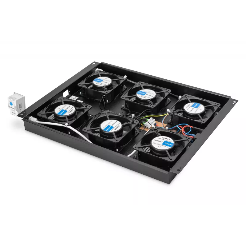 Digitus DN-19 FAN-6-SRV-B produkts, melns