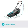 Akumulatora zāles pļāvējs PowerMax 37/36V P4A gatavs lietošanai komplekts, 36 V (2x18 V) (melns/pelēks, 2x litija jonu akumulators 4,0 Ah, POWER FOR ALL ALLIANCE)