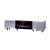 TV skapītis Cama Meble PAFOS EF ar elektrisko kamīnu 180×42×49 cm, balts, matēts