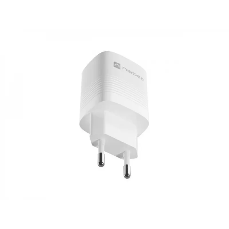 Vadu mobilo ierīču lādētājs NATEC NUC-2140, 30W, USB-C PD 3.0 + USB-A, Samsung AFC, Balts