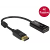 DeLOCK - Video-/Audio adapteris - DisplayPort / HDMI - DisplayPort (V) - HDMI, 19 kontaktu (S) - 20 cm - (DisplayPort 1.2) - Melns (62609)