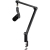 LOGITECH Yeticaster GX Dynamic RGB Gaming Mic with LIGHTSYNC and Premium Desktop Microphone Boom Arm - Melns