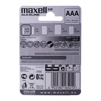 Maxell sārma baterija LR-03 AAA 4 gab. Vienreizlietojama baterija