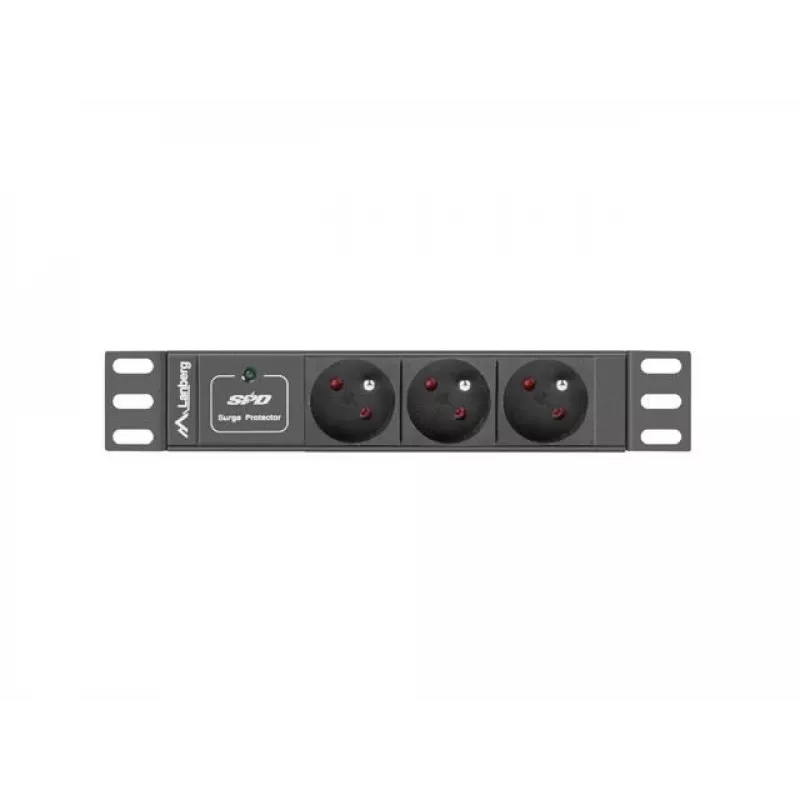 Lanberg PDU-03F-0200-BK Stromverteilereinheit (PDU) 1U Melns 3 AC-Outputs (PDU-03E-0200-IEC-BK)