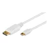 Wentronic Goobay DisplayPort uz mini DisplayPort adaptera kabelis 1.2, balts, 2 m - Mini DisplayPort spraudnis > DisplayPort spraudnis (52859)