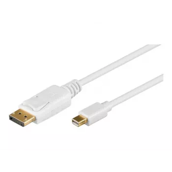 Wentronic Goobay DisplayPort uz mini DisplayPort adaptera kabelis 1.2, balts, 2 m - Mini DisplayPort spraudnis > DisplayPort spraudnis (52859)