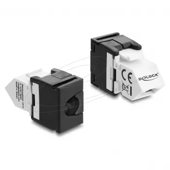 DELOCK Keystone modulis RJ45 ligzda uz LSA Cat.6 45° leņķveida neekranēts melns