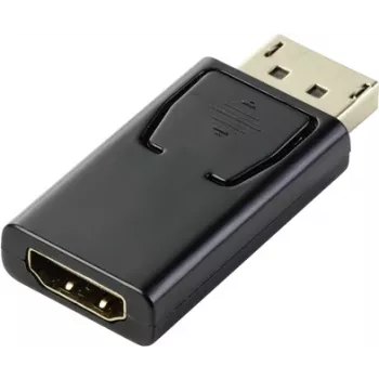 Renkforce RF-5506962 DisplayPort/HDMI adapteris [1x DisplayPort spraudnis - 1x HDMI ligzda] melns, zeltīti kontakti (RF-5506962)