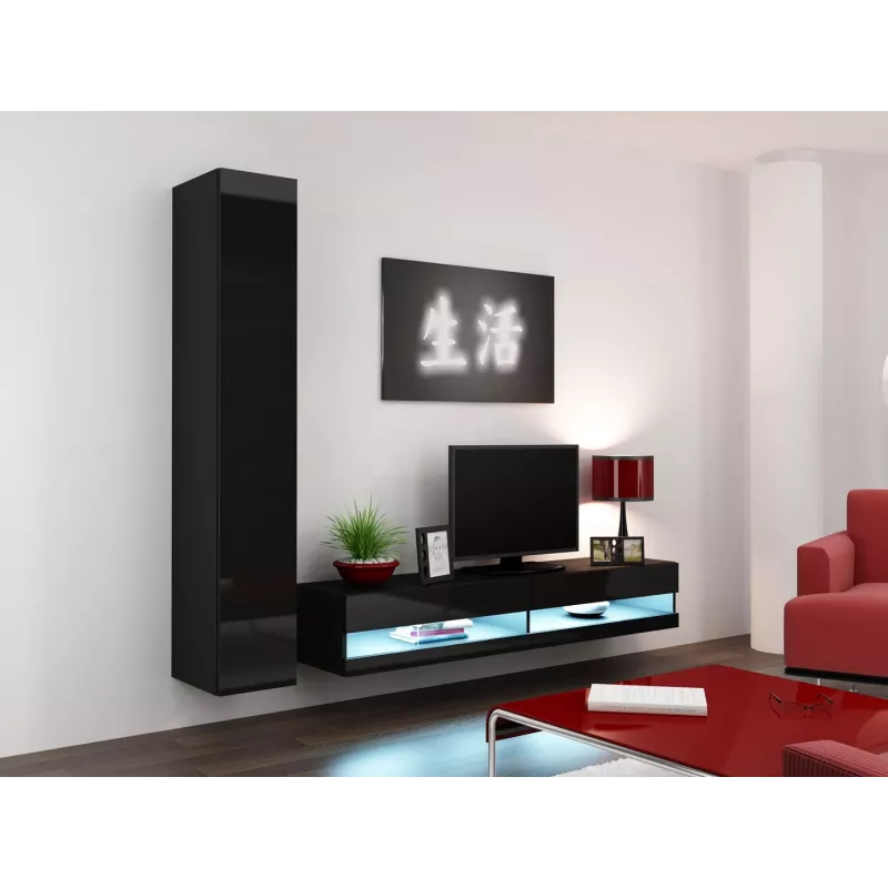 Cama TV statīvs VIGO jauna 30/180/40 melns/melns glancēts