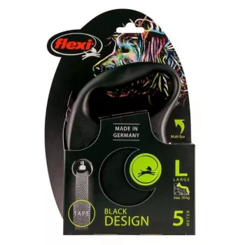 Flexi Melns Design L 5 m izvelkama suņu pavada