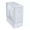 MidiTower datora korpuss Lian Li LANCOOL 207 — balts, caurspīdīgs panelis, atbalsta ATX/MicroATX/MiniITX, bez barošanas bloka