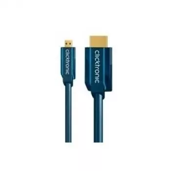 Micro-HDMI+Adapter Cable Ethernet(HDMI A/HDMI Micro D) - 5,0 m ātrdarbīgs adapteris HDMI uz Micro-HDMI