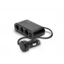 Automašīnas USB lādētājs SAVIO SA-024 — universāls mobilo ierīču lādētājs, ieeja 12–24 V, izeja 5 V, melns, cigarešu aizdedzinātāja ligzdai
